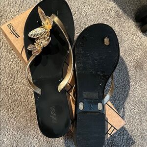 Melissa Black and Gold Women's Sandals